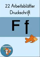 Vorschau - Arbeitsblätter - Arbeitsblätter F, f Druckschrift Wochenplan Buchstabeneinführung - Deckblatt