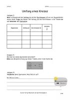 Vorschau - Arbeitsblätter - Herleitung der allgemeinen Umfangsformel eines Kreises - Unterrichtsbesuch - Deckblatt