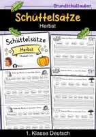 Vorschau - Arbeitsblätter - Schüttelsätze Miniheft - Herbst | Deutsch 1. Klasse | Sätze schreiben - Deckblatt