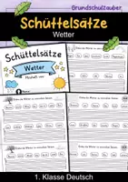 Vorschau - Arbeitsblätter - Schüttelsätze Miniheft - Wetter | Deutsch 1. Klasse | Sätze schreiben - Deckblatt