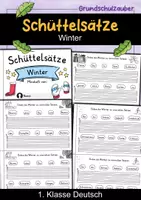 Vorschau - Mal- und Bastelvorlagen - Schüttelsätze Miniheft - Winter | Deutsch 1. Klasse | Sätze schreiben - Seite 1