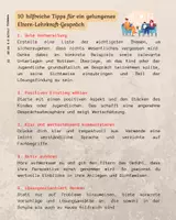 Vorschau - Anderer Materialtyp - 10 hilfreiche Tipps für ein gelungenes Eltern-Lehrkraft-Gespräch - Seite 1