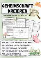 Vorschau - Unterrichtsreihen - Geheimschrift kreieren zum Thema Frühling 🌷 - Deckblatt