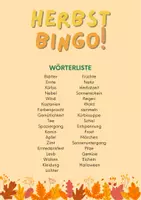Vorschau - Spiele - Herbstwörter-Bingo Wortschatzübung - Seite 1