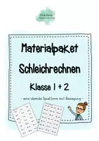 Vorschau - Arbeitsblätter - Materialpaket Schleichrechnen Klasse 1 und 2 Mathe Grundschule - Deckblatt