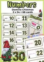 Aperçu - Jeux - Anglais: Domino Noël Mots de nombre 0-10 0-20 0-30 - Page 1