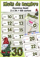 Vista previa - Juegos / Gamificación - Francés: Dominó Navidad 0-10, 0-20 0-30 Números Noël - Portada