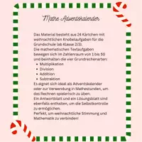Vorschau - Arbeitsblätter - Adventskalender Mathe Klasse 3/4 - Seite 1