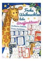Vorschau - Mal- und Bastelvorlagen - Weihnachtsgrüße GIRAFFENKLASSE - Deckblatt