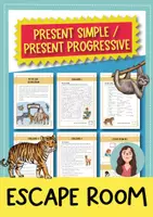 anteprima - Esercizi - Present Simple vs Present Continuous Escape Room (inglese) - Pagina di copertina