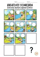 Vorschau - Arbeitsblätter - Comic selbst schreiben im Sommer – Kreatives Schreiben - Seite 1