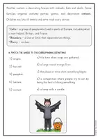 Vista previa - Hojas de trabajo - Halloween traditions: reading comprehension and grammar (inglés) - página 2