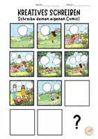 Vorschau - Arbeitsblätter - Comic selbst schreiben im Frühling – Kreatives Schreiben - Seite 1