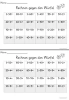 Vorschau - Arbeitsblätter - Mathespiel Rechnen gegen den Würfel - Seite 2