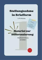 Vorschau - Arbeitsblätter - Differenzierung Stellungnahme: Stoffsammlung - Deckblatt