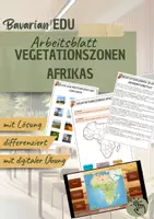 Vorschau - Arbeitsblätter - Afrika - Vegetationszonen | Arbeitsblatt | Erdkunde | GPG - Deckblatt