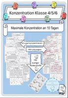 Vorschau - Fördermaterial/Inklusion - Maximale Konzentration in 10 Tagen, Kl. 4/5/6, inkl.Lösung - Deckblatt