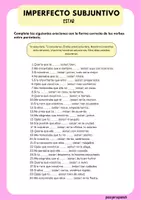 Vista previa - Hojas de trabajo - VERBO ESTAR PRETÉRITO IMPERFECTO DE SUBJUNTIVO HOJAS DE TRABAJO - página 3