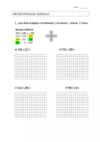 Vorschau - Arbeitsblätter - Arbeitsblatt Schrittweise Addition - Deckblatt