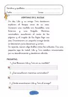 Vista previa - Hojas de trabajo - COMPRENSIÓN LECTORA 2º Educación Primaria - página 1