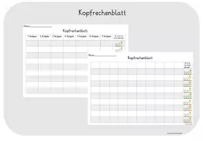 Vorschau - Spiele - Kopfrechenblatt mit Pflanzensymbolen zur Einschätzung - Deckblatt