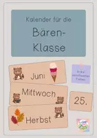 Vorschau - Bildkarten - Kalender-Karten für deine Bären-Klasse - Deckblatt