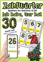 Vorschau - Spiele - Ich habe, wer hat | Weihnachten Zahlwörter Zahlenraum - 30 - Deckblatt
