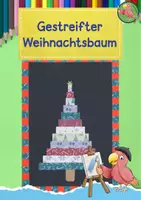 Vorschau - Mal- und Bastelvorlagen - Kunst Weihnachten, gestreifter Weihnachtsbaum - Deckblatt
