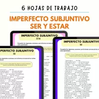 Vista previa - Hojas de trabajo - SER Y ESTAR PRETÉRITO IMPERFECTO HOJA DE TRABAJO - Portada