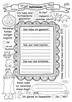 Vista previa - Hojas de trabajo - Halloween Bericht schreiben Deutsch / Alemán - página 1