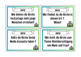 Vorschau - Aufgabenkarten - Die Kirche: 28 Plauder- und Gesprächskarten - Seite 1