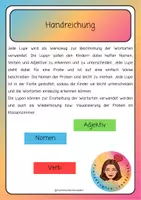 Vorschau - Poster - Lupen zur Bestimmung der Wortarten - mithilfe von Proben - Seite 1