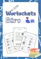Vorschau - Mal- und Bastelvorlagen - Wortschatz Vokabeln Büro Wort-Bild-Karten Lückentext - Deckblatt