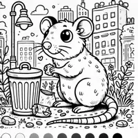 Vorschau - Mal- und Bastelvorlagen - Materialpaket Ratten – Interactive + 50 Ausmalbilder - Seite 2