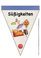 Vorschau - Mal- und Bastelvorlagen - Halloween Wimpel Dekoration für die Grundschule - Seite 2
