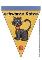 Vorschau - Mal- und Bastelvorlagen - Halloween Wimpel Dekoration für die Grundschule - Seite 3