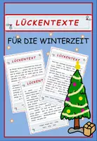 Vorschau - Arbeitsblätter - Winter: Lückentexte - Deckblatt