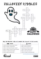 Vista previa - Hojas de trabajo - HALLOWEEN RIDDLES – BINARY CODE & CROSSWORD - página 1