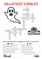 Vista previa - Hojas de trabajo - HALLOWEEN RIDDLES – BINARY CODE & CROSSWORD - página 2