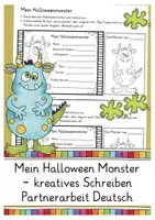 Aperçu - Feuilles d'exercices - Halloween Monster Deutsch Allemand Freebie - Page de couverture