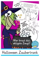 Vista previa - Hojas de trabajo - Halloween Zaubertrank Deutsch Alemán - Portada