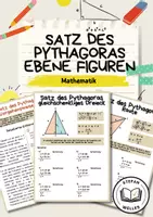 Vorschau - Arbeitsblätter - Satz des Pythagoras - Anwendung in ebenen Figuren - Deckblatt