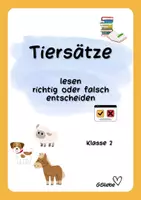 Vorschau - Arbeitsblätter - Tiersätze lesen: richtig oder falsch entscheiden - Deckblatt
