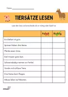 Vorschau - Arbeitsblätter - Tiersätze lesen: richtig oder falsch entscheiden - Seite 2
