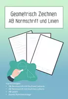Vorschau - Arbeitsblätter - Geometrisches Zeichnen - Normschrift Linien Rahmen - Deckblatt
