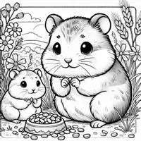 Vorschau - Mal- und Bastelvorlagen - Hamster Ausmalbilder (50 Malvorlagen) inkl. Stundenentwurf (PDF) - Seite 1