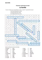 Vorschau - Arbeitsblätter - Wortsuchrätsel Französisch: Famille / Familie (mit Lösung) - Seite 1