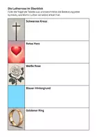 Vorschau - Arbeitsblätter - Arbeitsblatt: Die Symbole der Lutherrose - Seite 1
