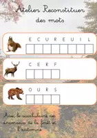 Aperçu - Apprentissages en autonomie - Activité reconstituer des mots - Page de couverture