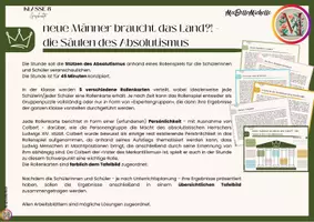 Vorschau - Arbeitsblätter - AB_G_08_1_Absolutismus_2_Stützen des Absolutismus - Deckblatt